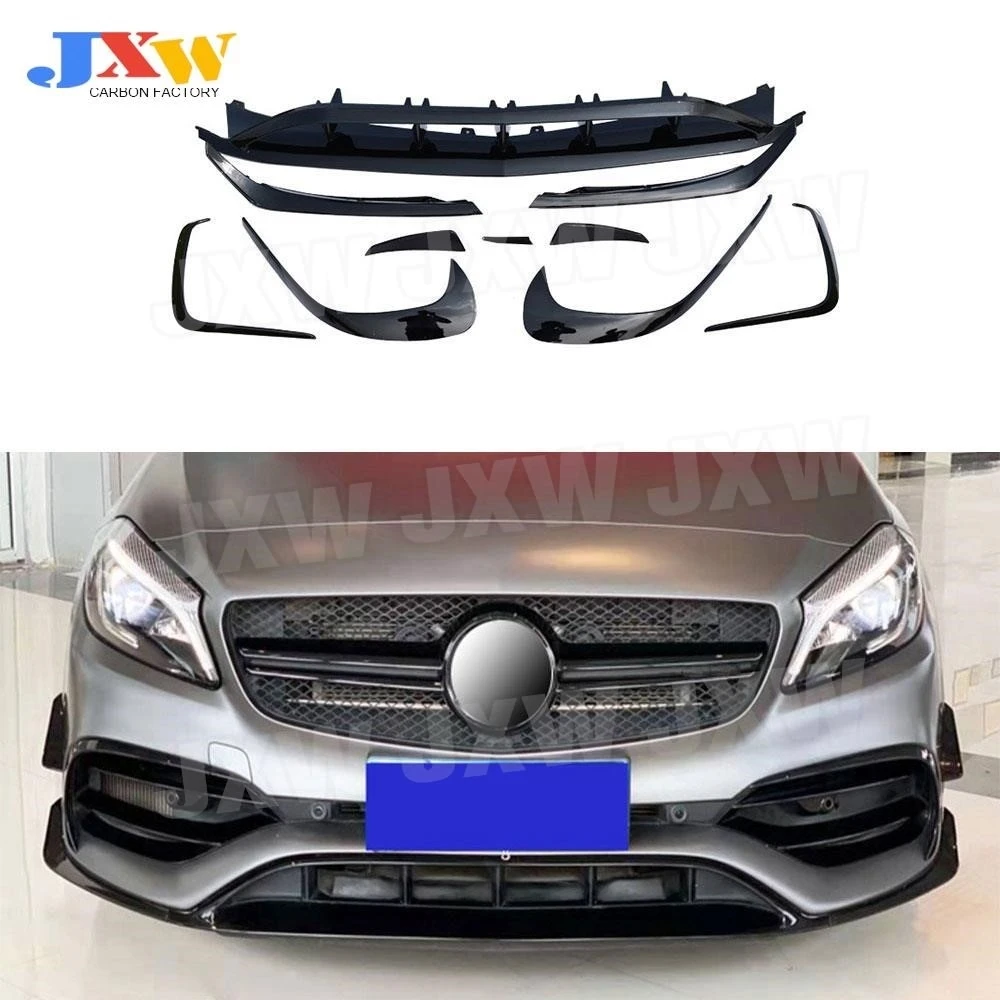 8 PCS/10 PCS Front Anterior lip Splitters For Benz A Class W176 A200 A250 A45 AMG Side Bumper Trims 2016-2019 Auto Car Styling