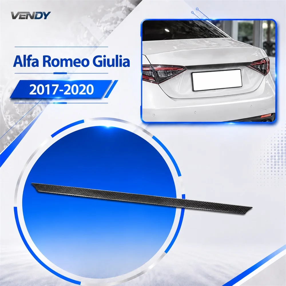 Real Carbon Fiber For Alfa Romeo Giulia 2017-2020 Tailgate Trim Strip Cover Trim Modified Parts Accessories