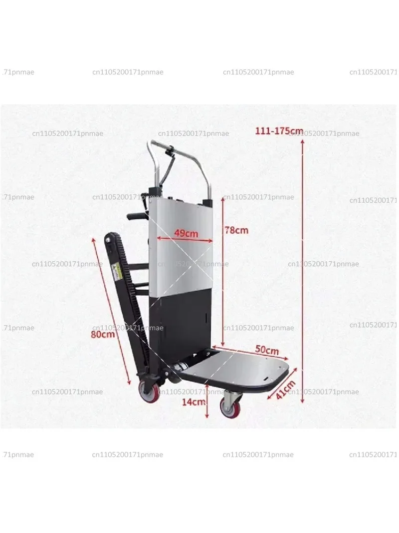 Foldable Electric Stair Climbing Cart, 150kg Capacity with 400W Motor and Rubber Tracks for Heavy Load Transport