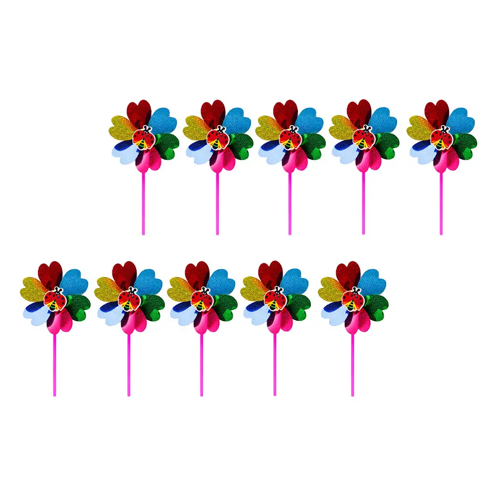

10 Pcs Windmill Decorations Garden Ornaments Large Birthday Party Colorful Windmills Pp