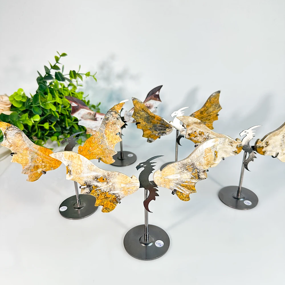 1PC Natural Bumblebee Dragon Wings Carving Radiant Blend of Beauty and Energetic Power intricate crystal structure