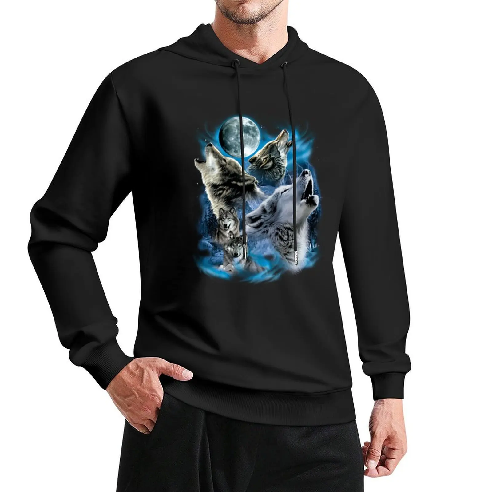 The Wolf Family Pullover Hoodie men's clothes men's clothing new in hoodies & sweatshirts