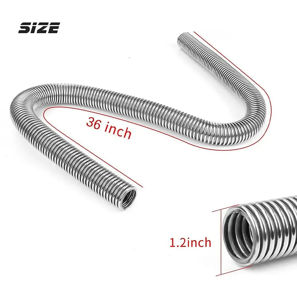 طقم خرطوم مياه مبرد مرن من الفولاذ المقاوم للصدأ مقاس 36 بوصة مع أغطية فضية WP-1002