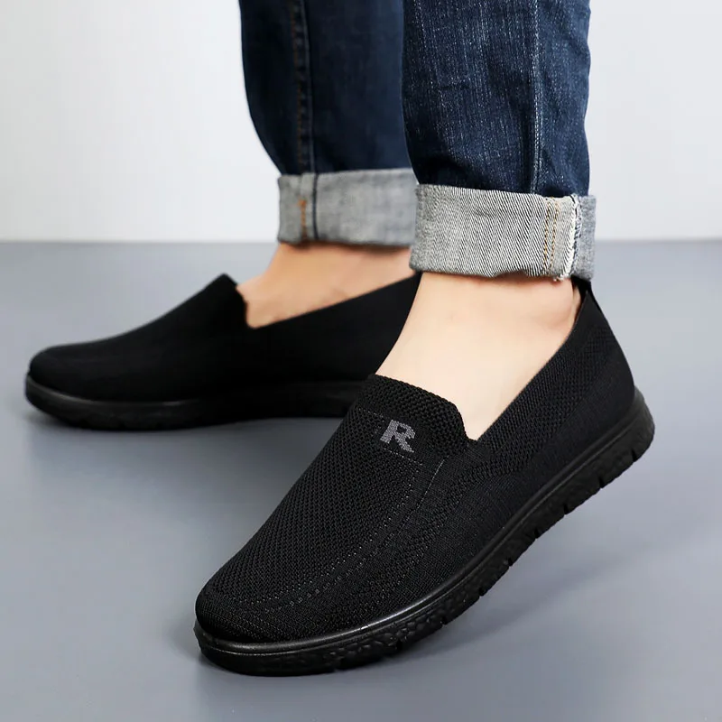 Mesh Men Shoes 2022 Summer Breathable Slip on Loafers Soft Moccasins Shoes Men\'s Flats Male Driving Shoes Zapatillas Hombre