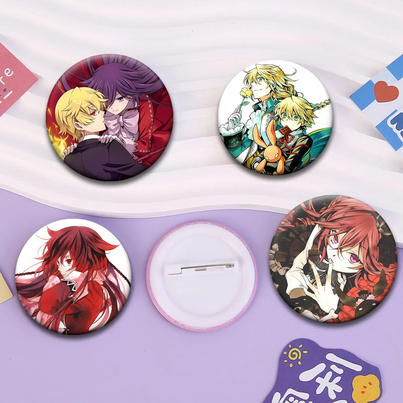 Anime Pandora Hearts Brooches Oz Vessalius,Alice,Gilbert Nightray Lapel Pins Cartoon Badge Backpack Hat Jewelry Accessories Gift
