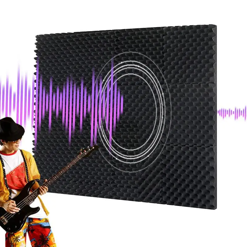 Self-Adhesive Sound Absorbing Panels Soundproof Wall Panels 11.8x11.8x1.3 Inch High Density Sound Panels Noise Reduction Supply