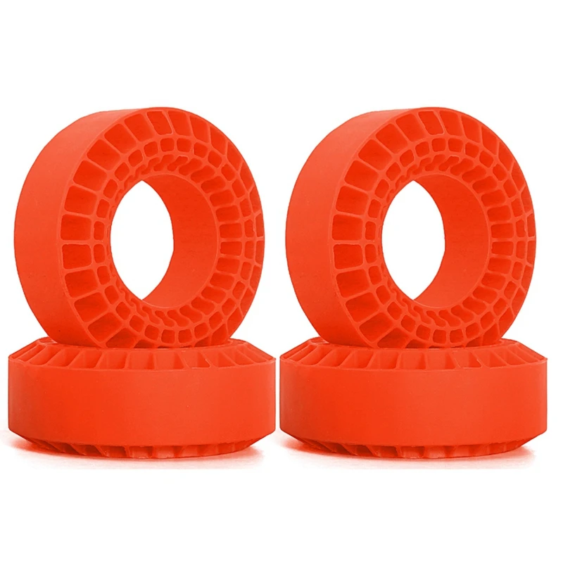 4pcs 1.9in Silicone Rubber Tire Wheels Insert Foam for 1/10 RC Crawler Car TRX4 Axial SCX10 Pro/Capra TF2/GEN8/MST Red