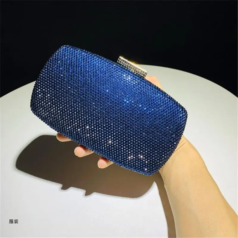 D0UD Rhinestones Evening Bag Purses for Women Formal Party Crystal Diamond Bag Wedding Cocktail Handbag with Chain