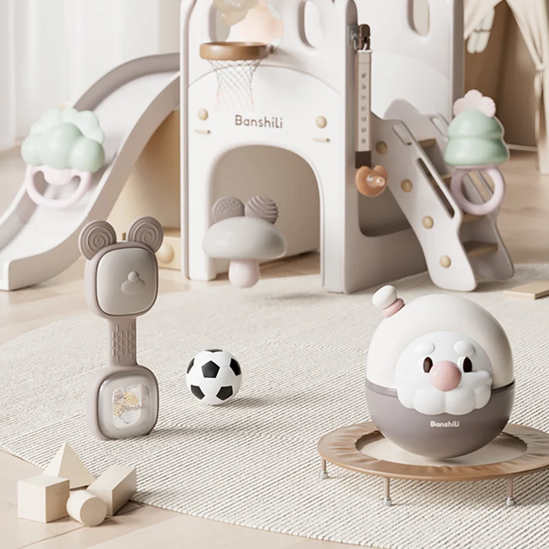 BANSHILI-Baby Soothe Rattle Toys Set, Consolador de pelúcia, boneca anel, mordedor, presente, oferta exclusiva, atacado