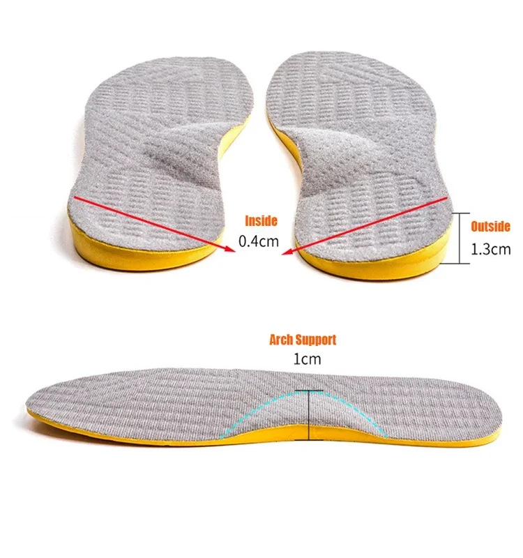 1Pair Arch Support Flat Feet Orthotic Insoles O/X Leg Correction Plantar Fasciitis Insoles for Adult and Child Foot Care