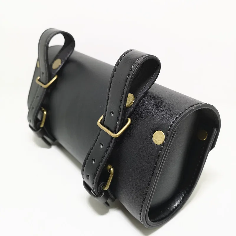 KOSTENLOS - Fahrrad-Leder-Heckpaket 20 x 5,5 x 9 cm PU-Fahrradtaschen Retro-Fahrradträgerbündel Mountainbike-Fronttasche Reise Q1070 – Detail 7