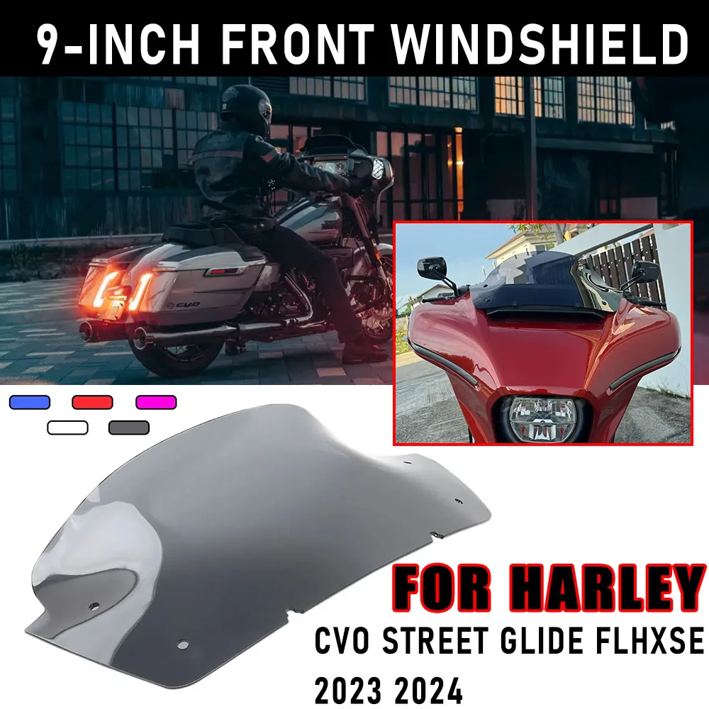 

For Harley Davidson CVO Street Glide FLHXSE 20232024 Motorcycle Brand New Accessory 9-inch Premium Windshield Five Color