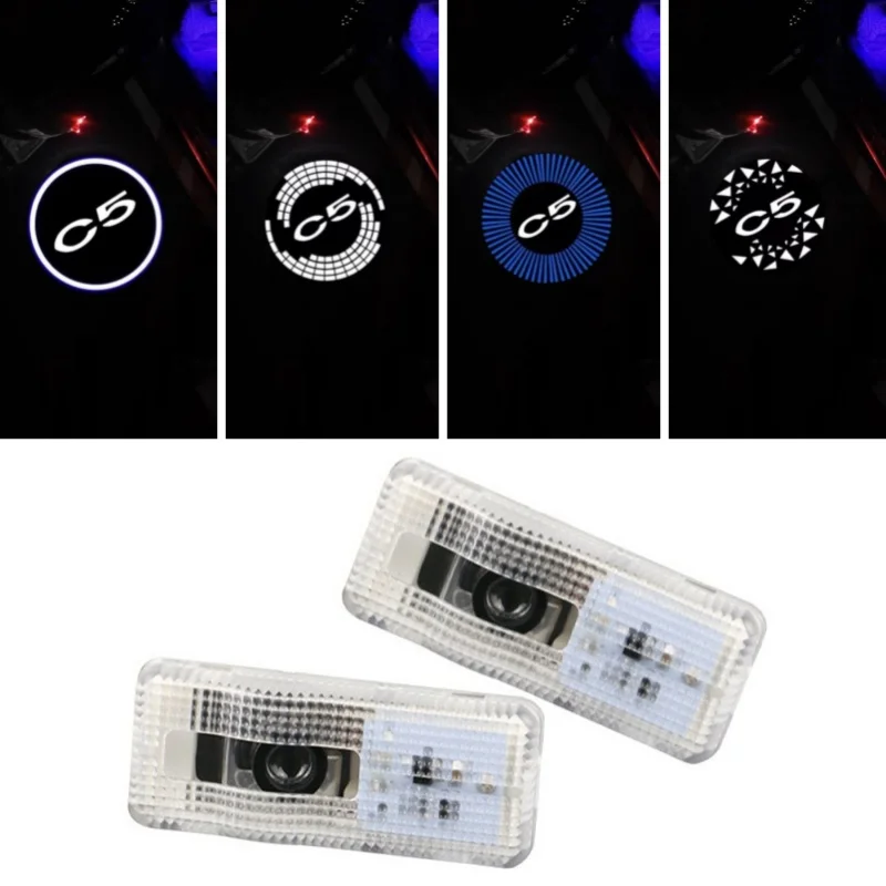 

2X Car styling Door LED Decoration Wireless Welcome Light Logo For Citroen C5 2006-2011 2012 2013 C5 II 2004-2008 X7 2010-2017