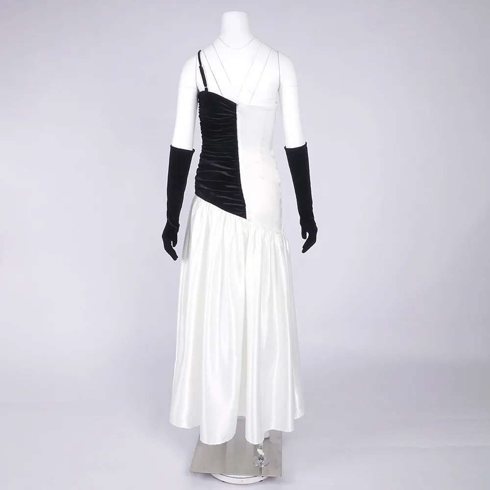 TWOTWINSTYLE Hit Kleur Sheer Gesplitste Ruches Elegante Jurken voor Vrouwen Strapless Mouwloze Patchwork Plooien Jurk Vrouwelijke Mode