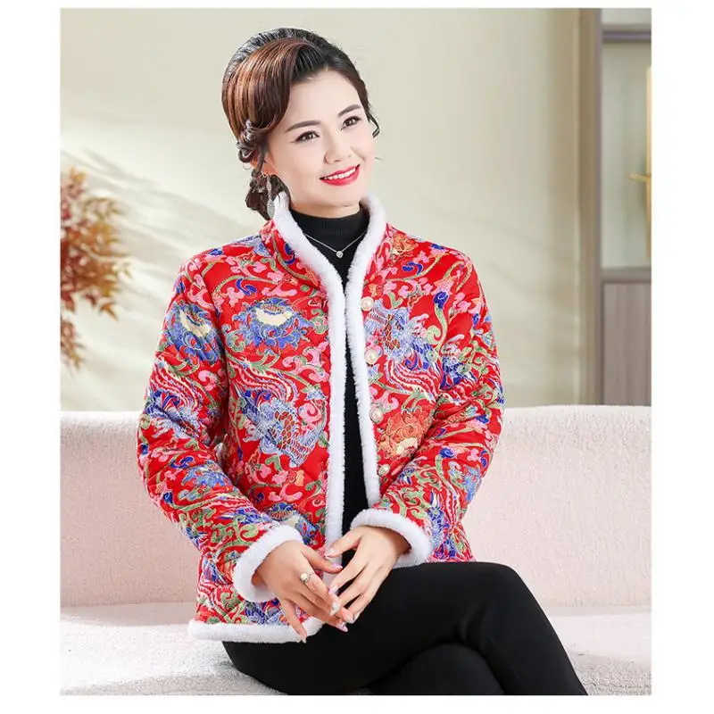 

Винтажное хлопковое пальто, стеганая куртка, женская зимняя женская верхняя одежда на флисовой подкладке в китайском традиционном дизайне