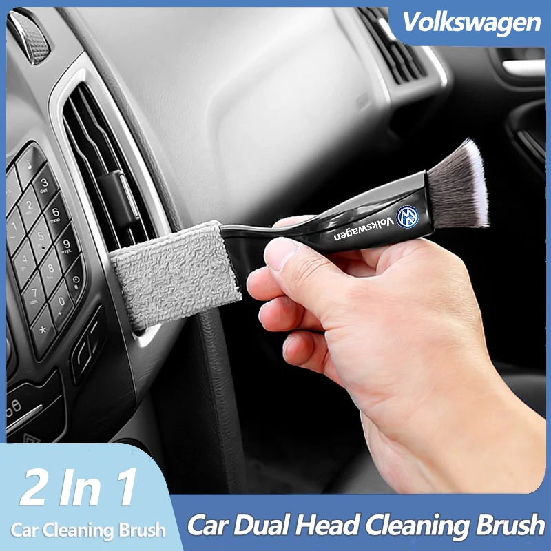 2 In 1 Car Dust Tool Cleaning Brush Accessories For VW Golf Tiguan Jetta Transporter Passat T5 Polo Touran Scirocco Arteon T-ROC