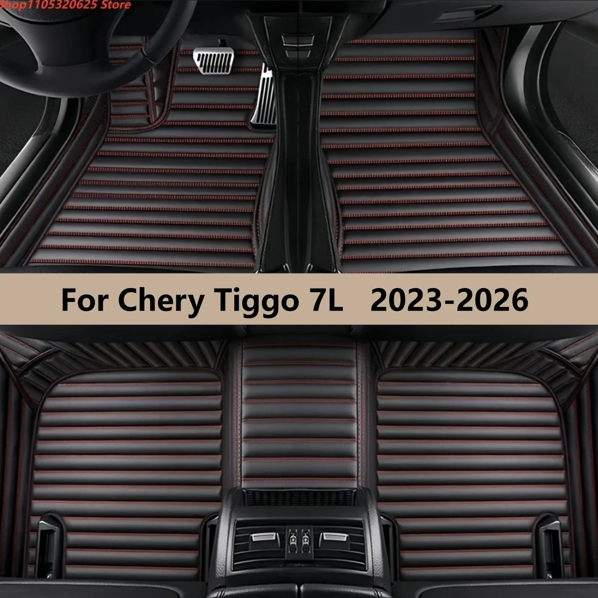 

Car Floor Mats For Chery Tiggo 7L 2023 2024 2025 2026 Automotive Leather Foot Carpets Pads Full Set Vehicle Matts
