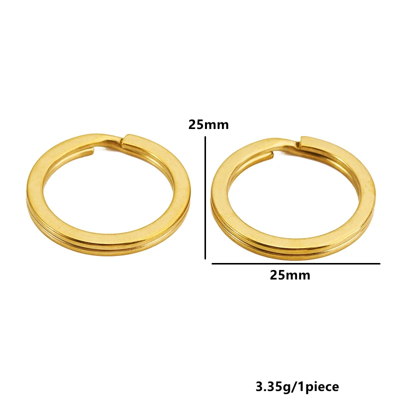 10pcs Stainless Steel Flat Split Keyring & Open Jump Rings for Keychains