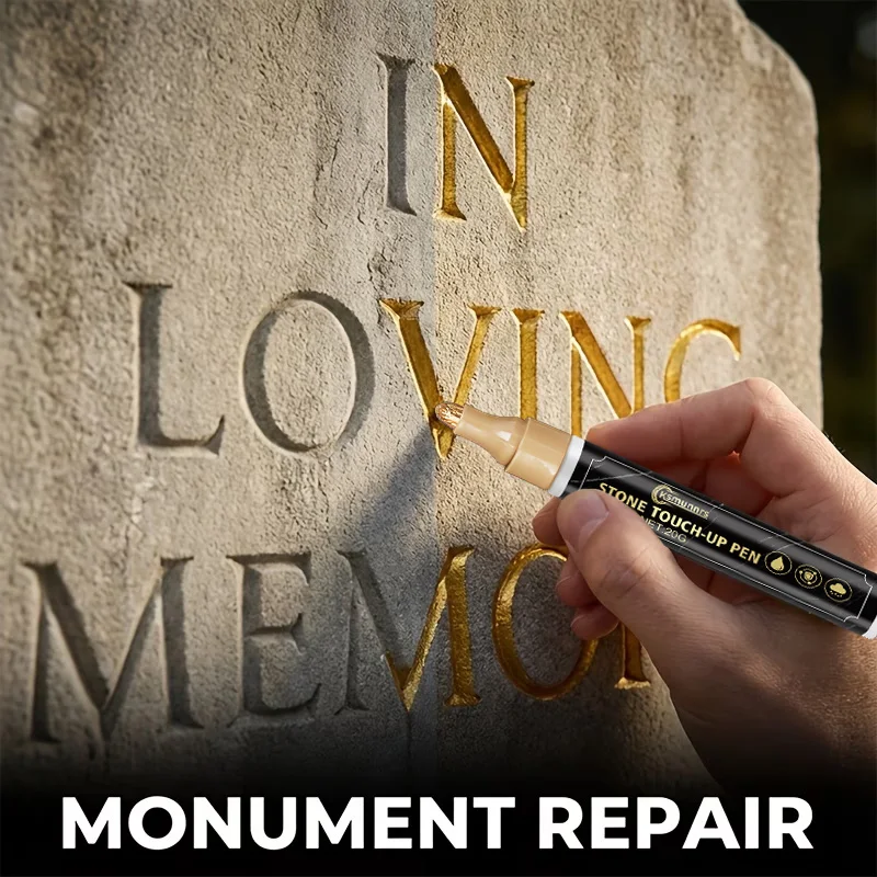 Golden Tombstone Marker – Restores faded inscriptions on tombstones and granite surfaces. Weatherproof, quick-drying oil-based - view 4