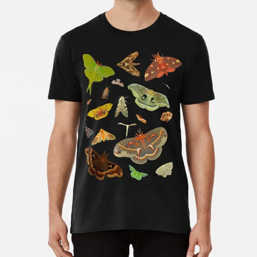 Moth Party T Shirt Moths Lepidopteran Cecropia Polyphemus Giant Leopard Io