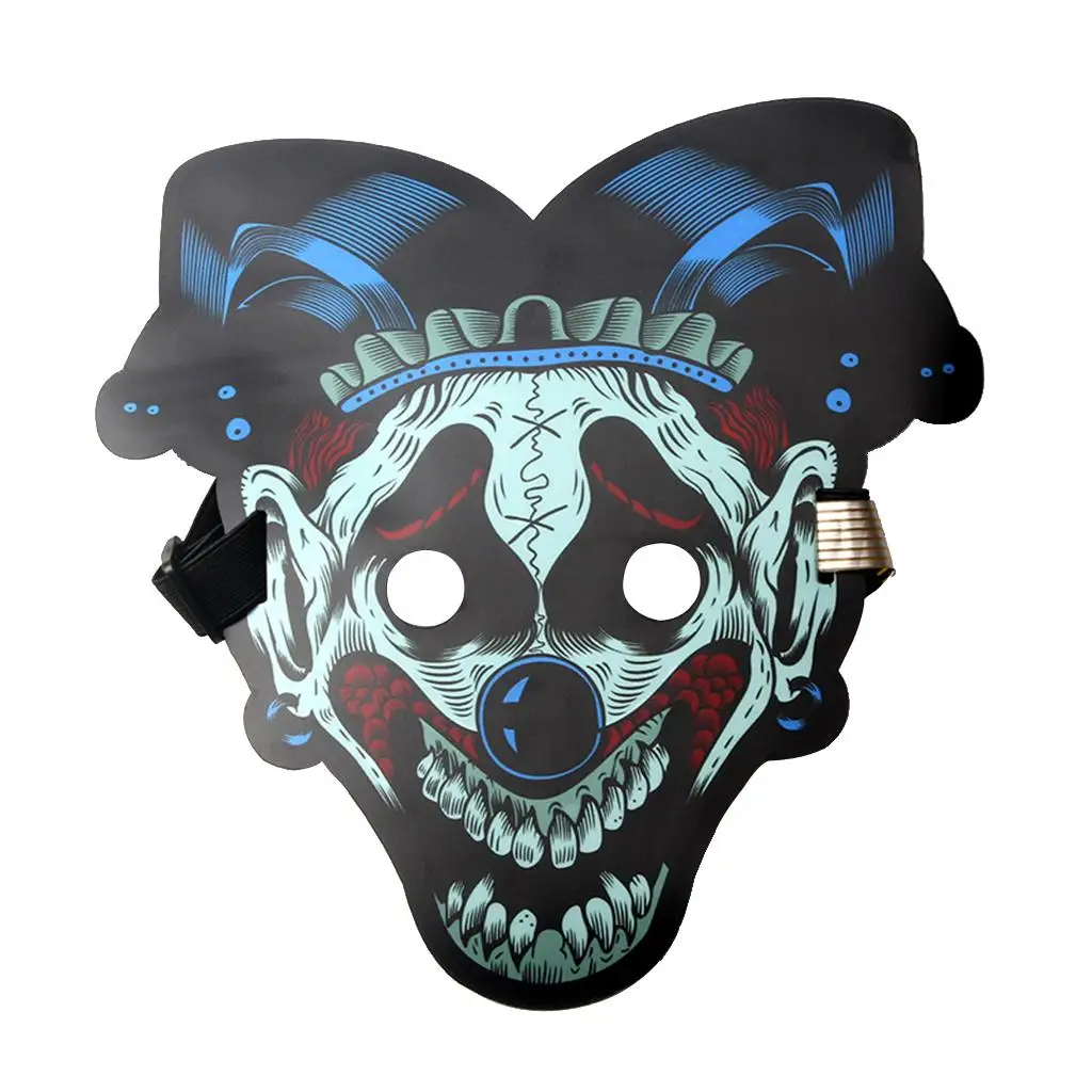 Sound Reactive LED Mask Glowing Full Face Cover Dance Rave Mask Party Costume for Halloween Masquerade