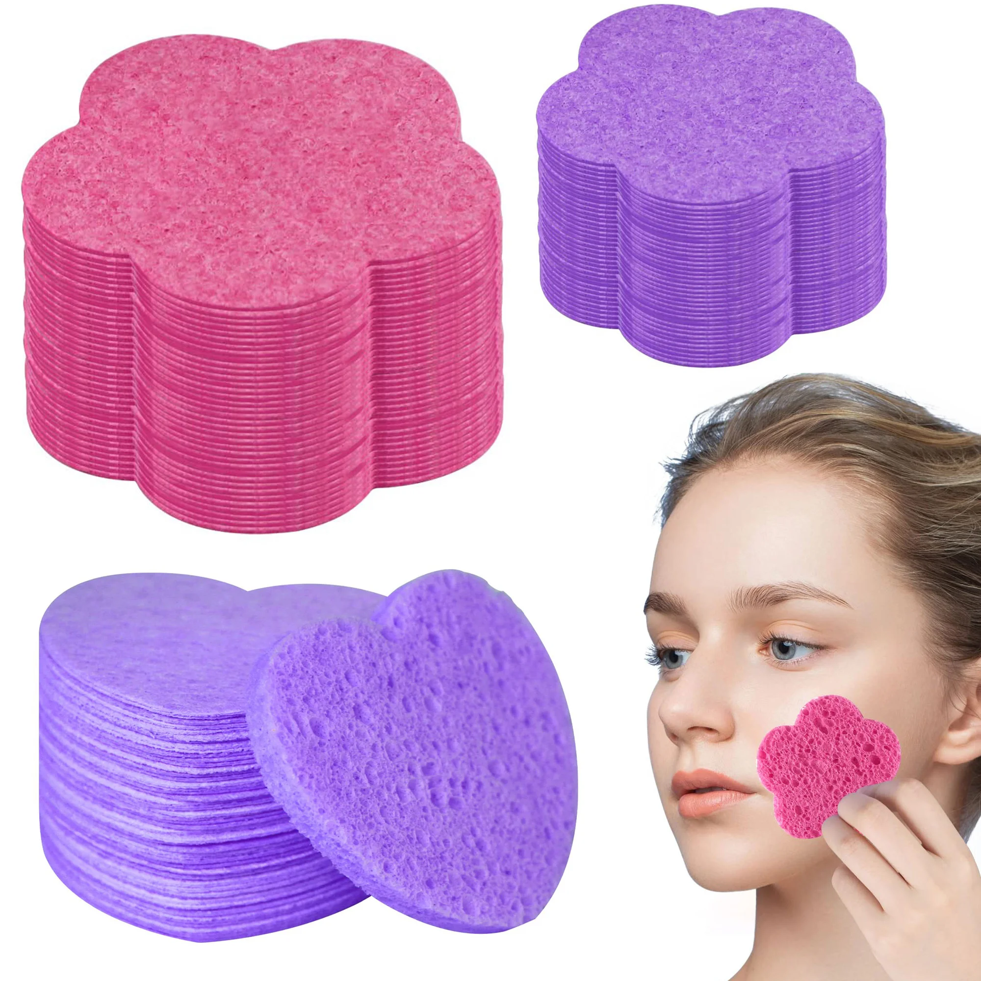 50 عددًا من إسفنجات الوجه المضغوطة، إسفنجة إسفنجية للوجه لتنظيف الوجه، قناع التقشير، إزالة المكياج للسفر والمنزل #1