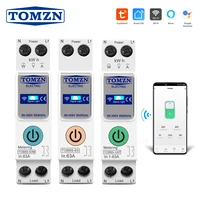 TUYA smartlife 63A TOMZN 1P + N WIFI interruptor inteligente medidor de energía Kwh medición monitoreo disyuntor temporizador relé MCB