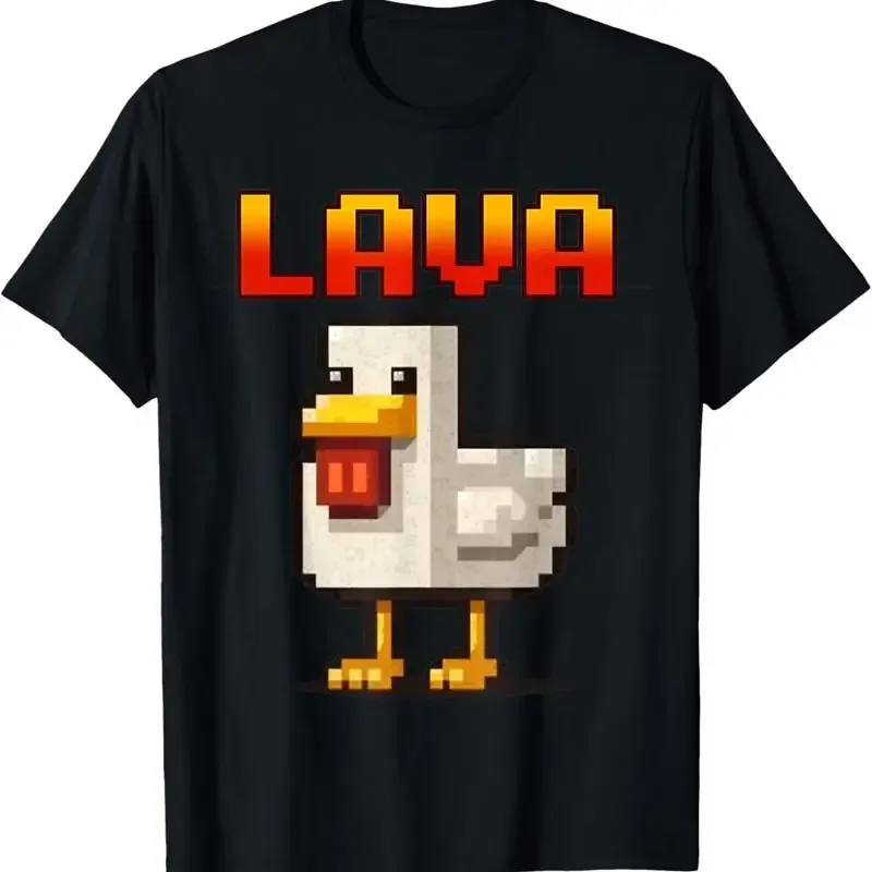 Funny Pixel Chicken Gamer Cooked In Lava T Shirt