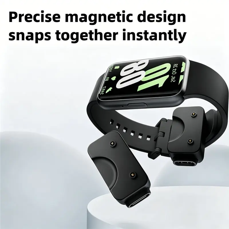A97I-Built-In Keychain Charging Adapter Blue Indicator Light For Galaxy Fit3 Smart Watch Magnetic Design