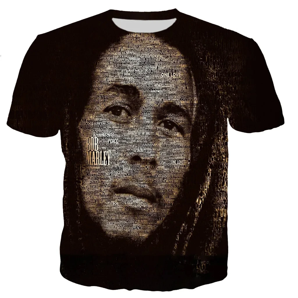 Bob Marley 3D Printed T-shirt Men Women Fashion Casual Harajuku Style Short Sleeve Rapper Singer Streetwear Hip Hop T Shirt Tops