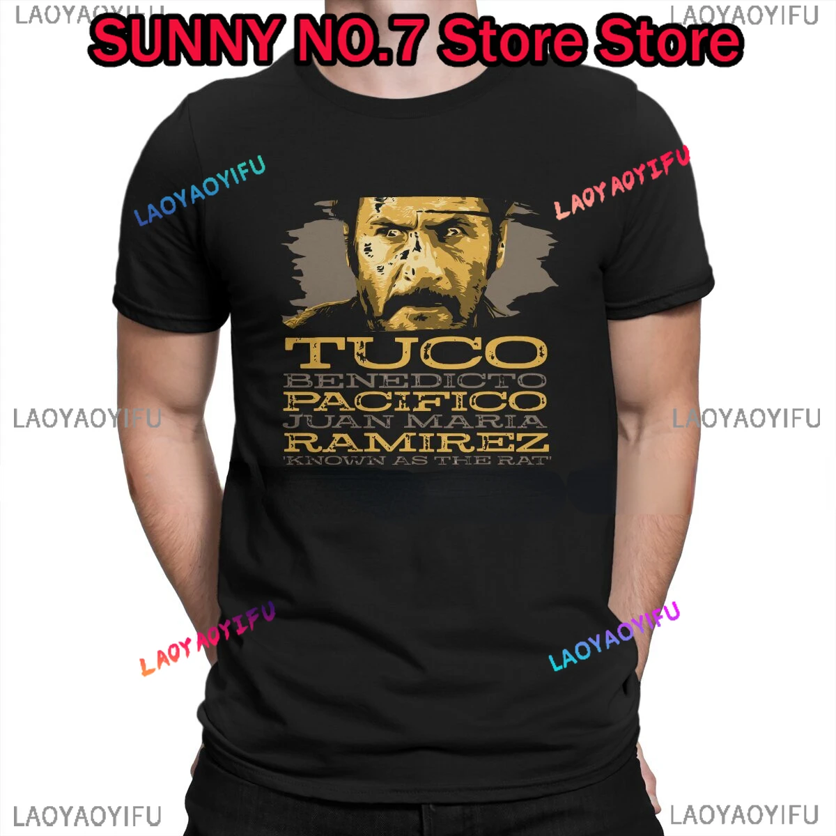 Tuco Benedicto Pacifico Juan Maria Ramirez O Neck TShirt The Good The Bad and The Ugly Film Fabric Original T Shirt Men