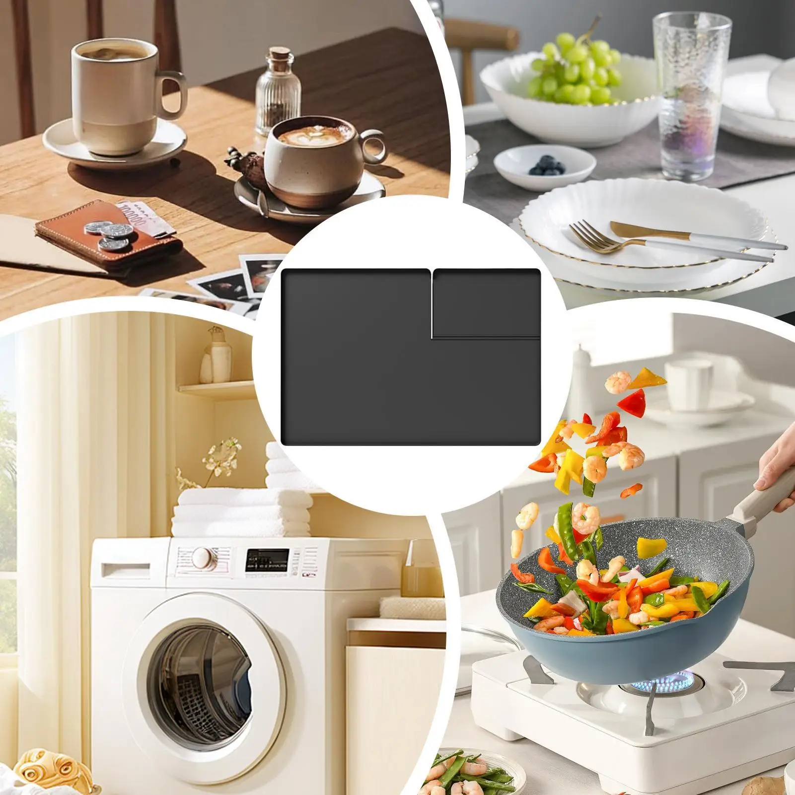 Dryer Top Protector Mat With Lint Collector Dryer Topper 26x18in Non Slip Silicone Washing Machine Topper For Table Sink Laundry