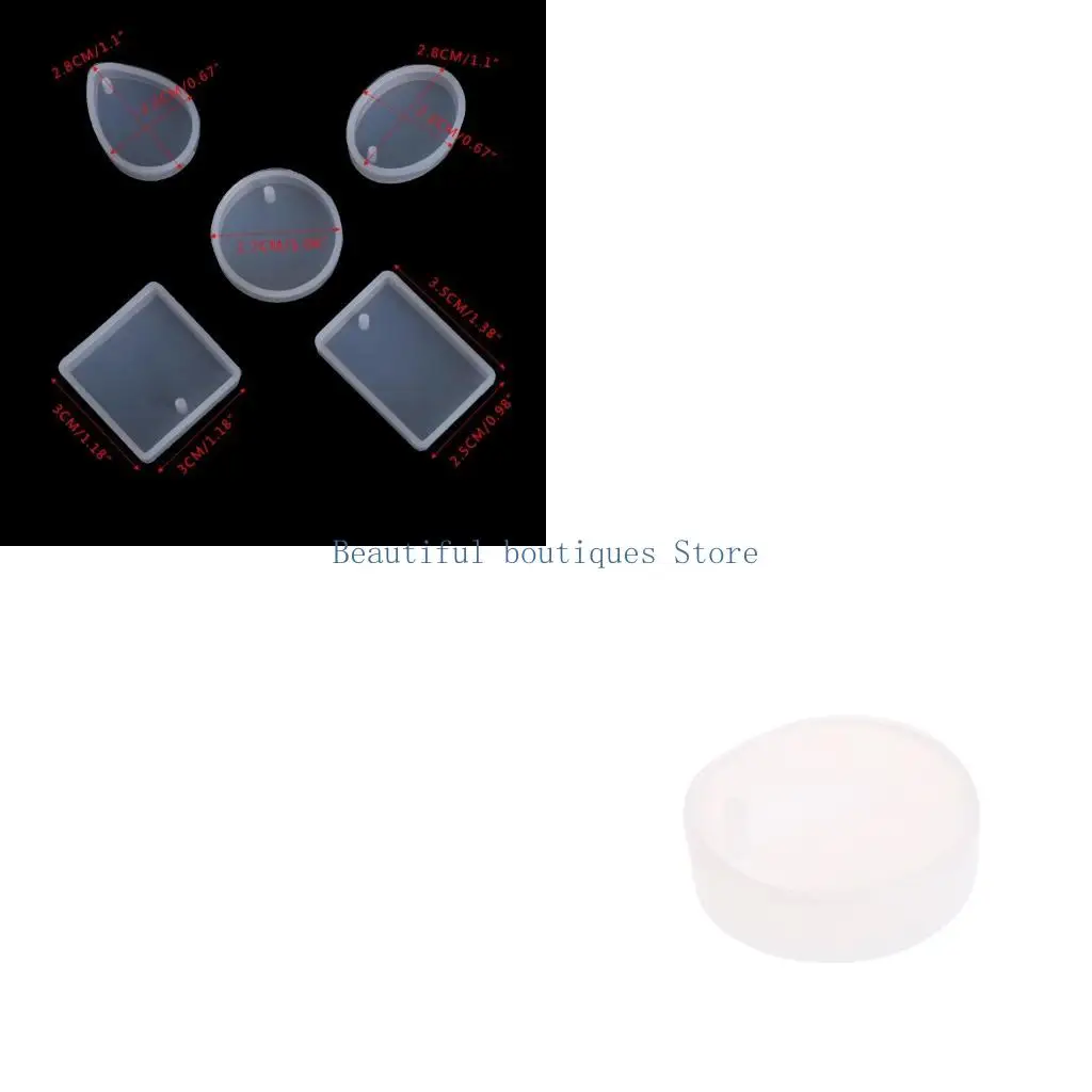 U4LF Geometric Round Waterdrop Earrings Silicone Mold Crystal Epoxy Diy Decorative Pendants Necklace Mold for DIY Craft