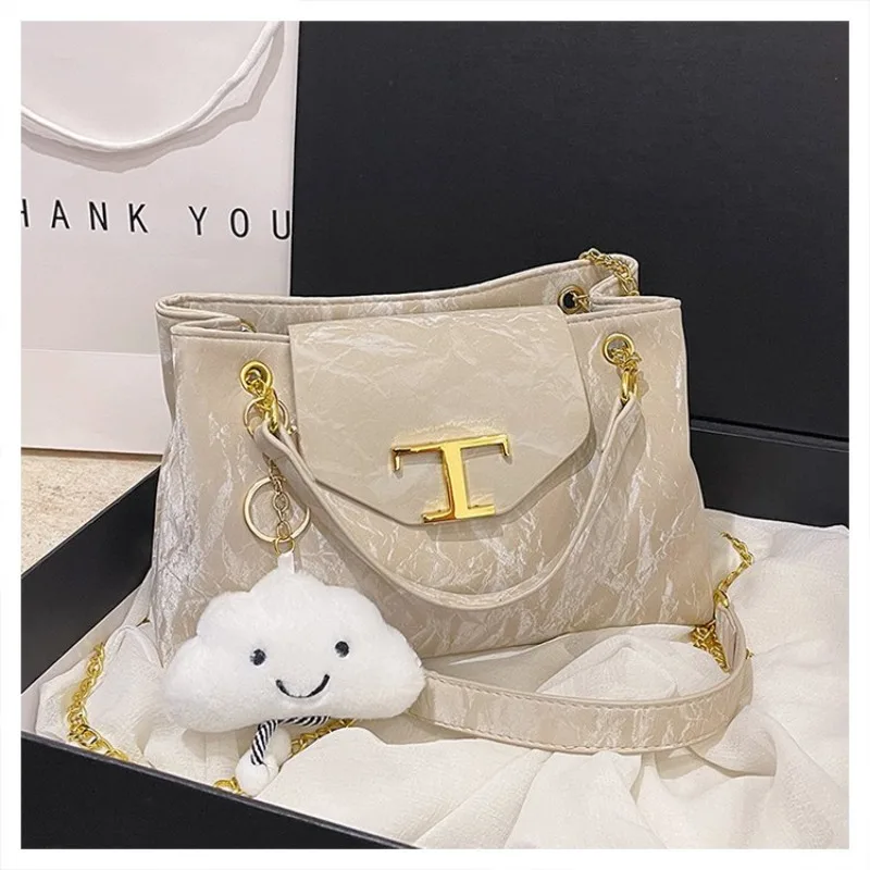 

Simple Fashionable Letter Logo Diaper Bag Casual Trendy Leather Crossbody Bag Large Capacity For Women Commuter