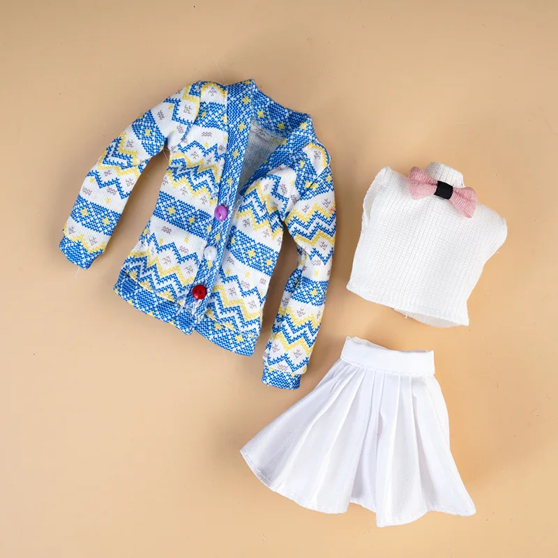 

Модный дизайнерский комплект аксессуаров для игрушек: зимний теплый жилет и платье из искусственного меха для кукол 11,5 дюймов (30 см) 1/6 BB.