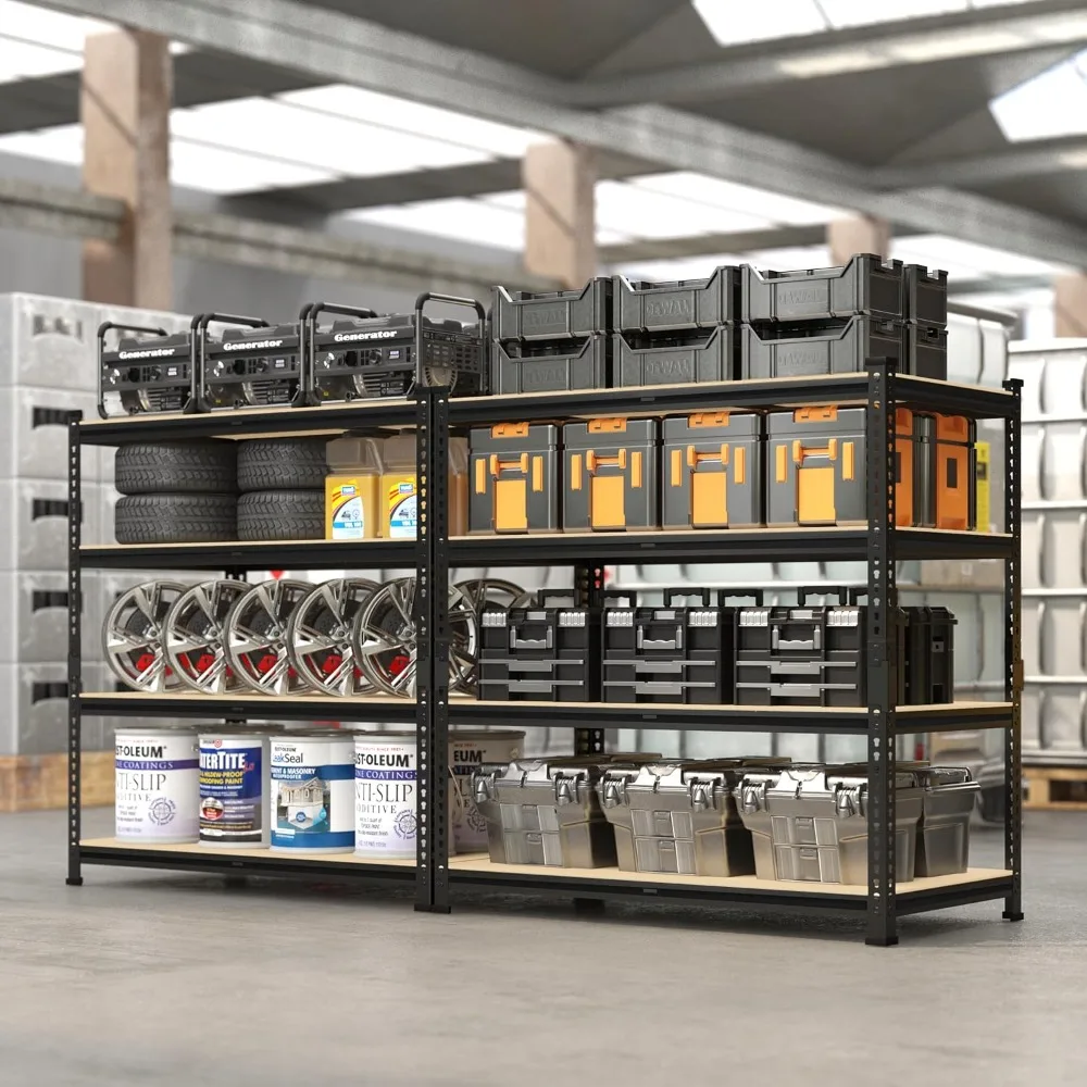 Estantes de almacenamiento resistentes de 40" de ancho x 20" de profundidad x 59" de alto, estantería de garaje ajustable de 4 niveles, estante organizador de metal, estante de utilidad
