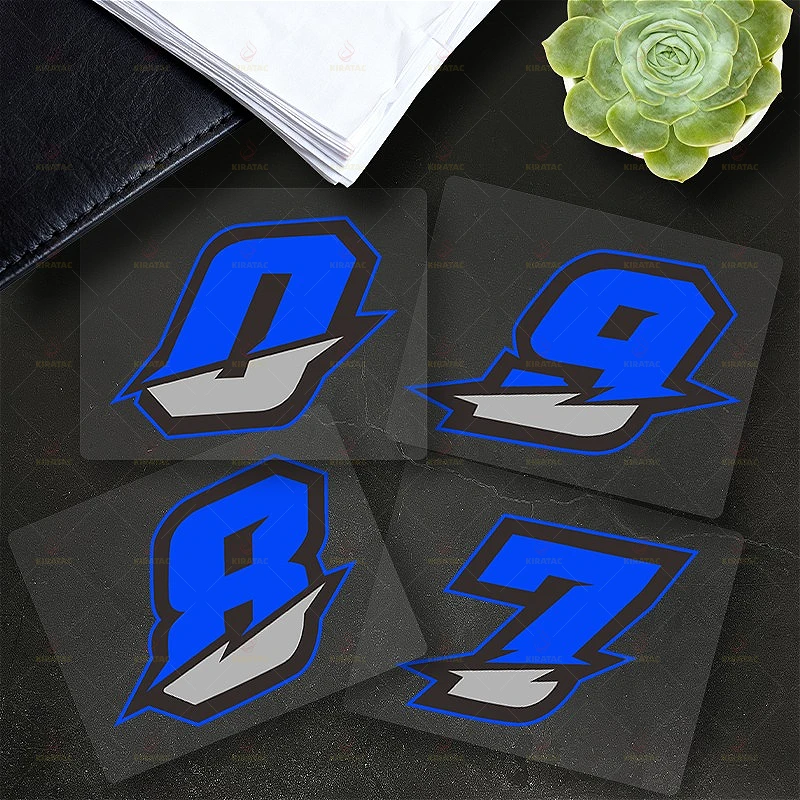 1pc Blue Splicing Number Motorcycle Stickers for Motorcycle Fairing  Fuel Tank Helmet Car Window Bicycles Waterproof Vinyl Decal