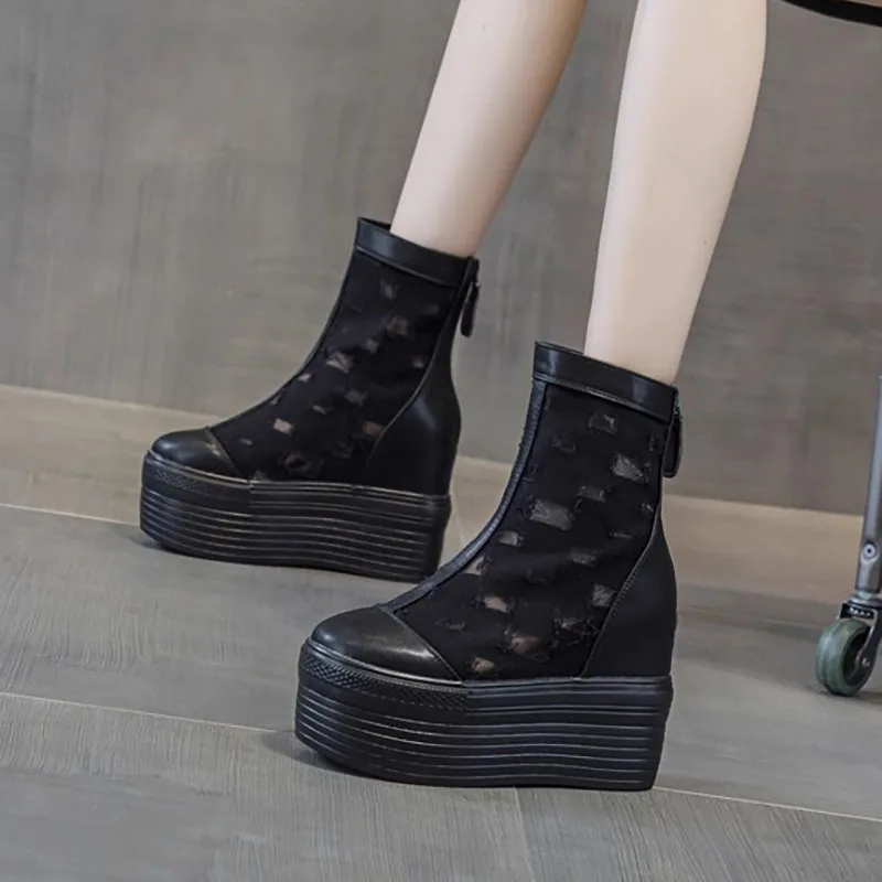 

XMWRLW Women Summer Ankle Boots Fashion High Heels Platform Shoes For Women Summer Boot Shoes Rubber Sole Female Boot Shoe