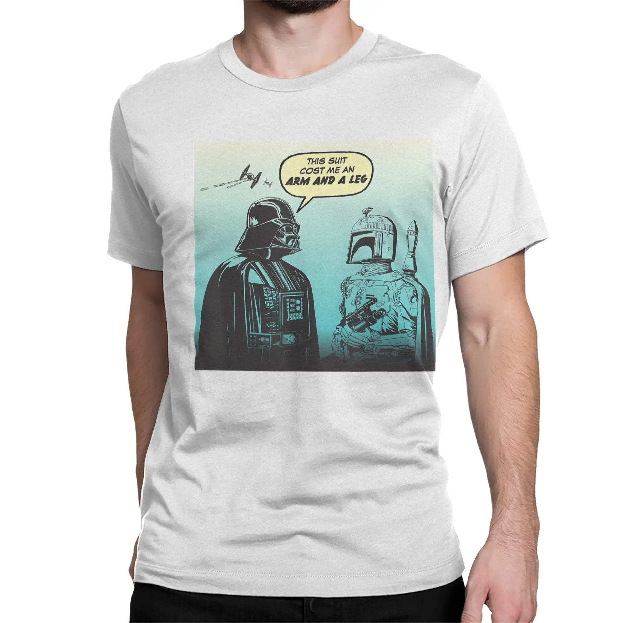 Men Women T-Shirts Funny Darth Maul Vader and Boba Fett Comic Novelty 100% Cotton Tees Short Sleeve T Shirt Crew Neck Tops