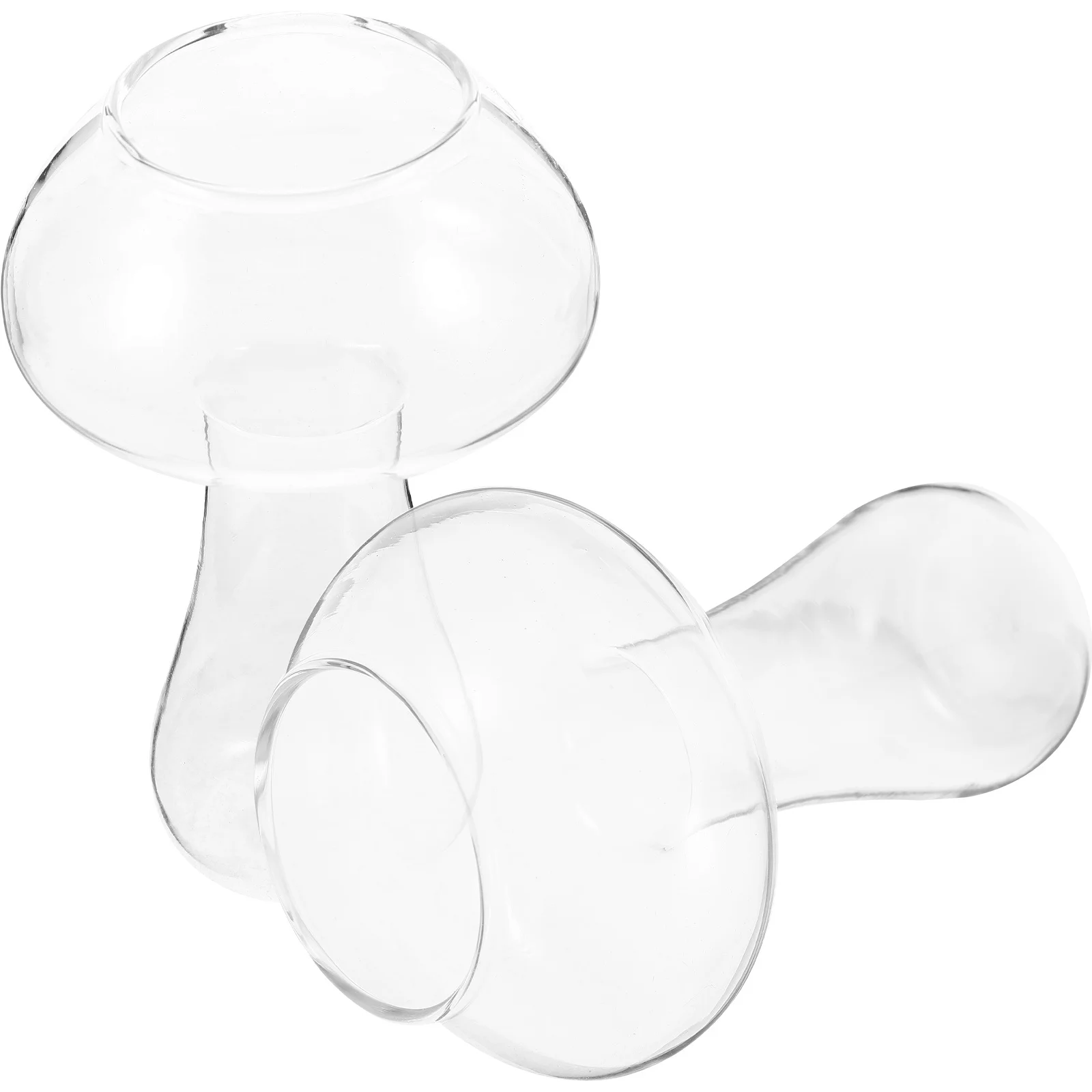 

2Pcs Practical Cup Mushroom Shaped Cocktail Glass Smooth Mouth Design Suitable for Restaurants Cafes Bars Cocktail Glass