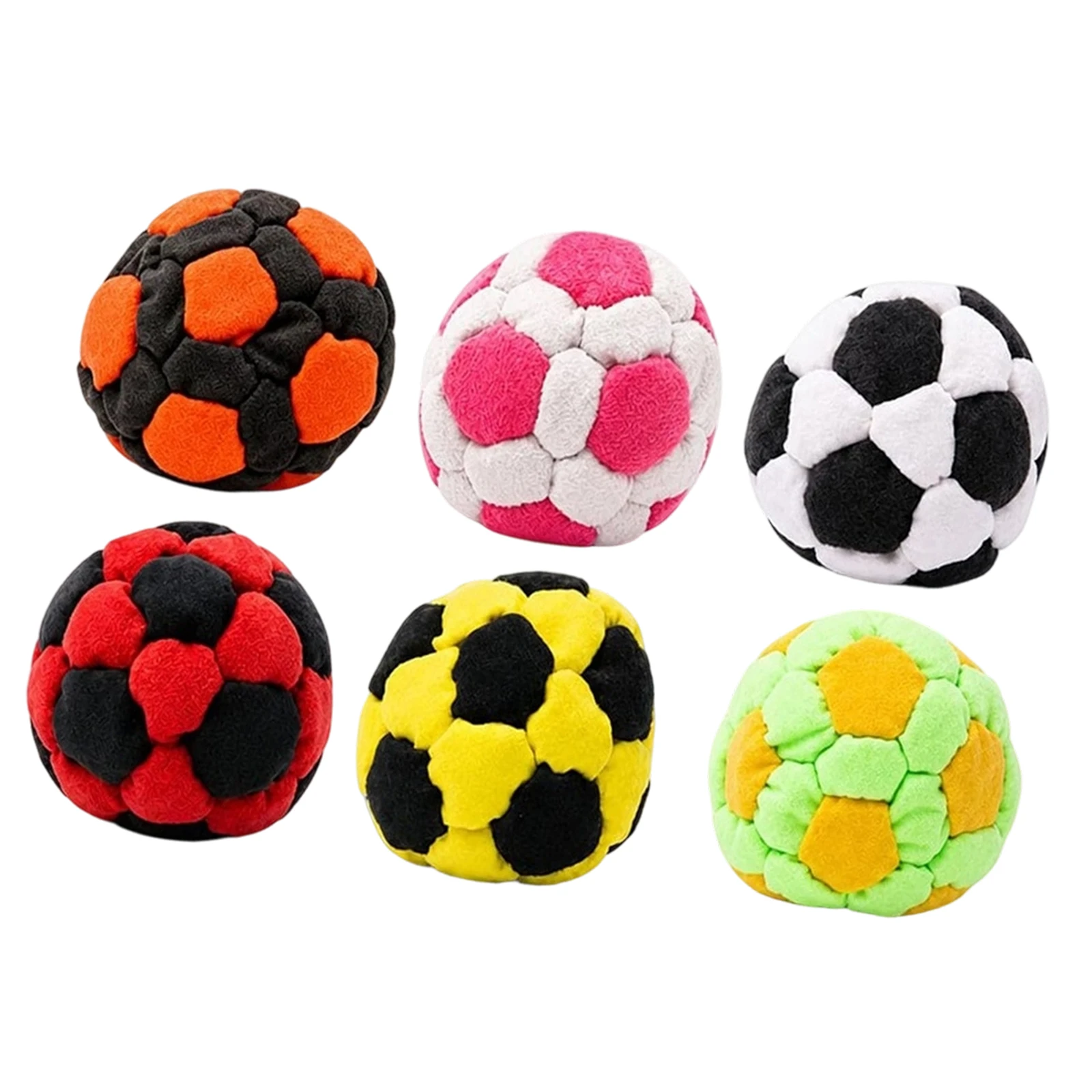 6Pcs Portable Football Sandbag Multi-Purpose Soccer Juggling Plush Balls Creative Football Hacky Sacks for Indoor & Outdoor Play