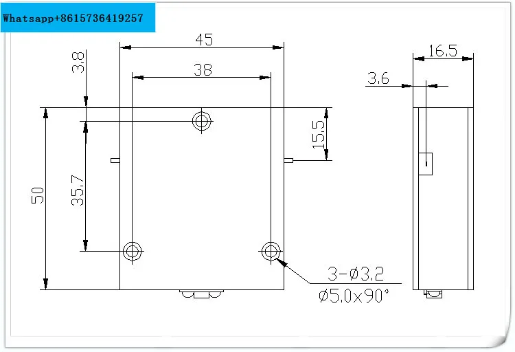 300MHz-800MHz range UHF high power embedded RF isolator 45*50*13mm