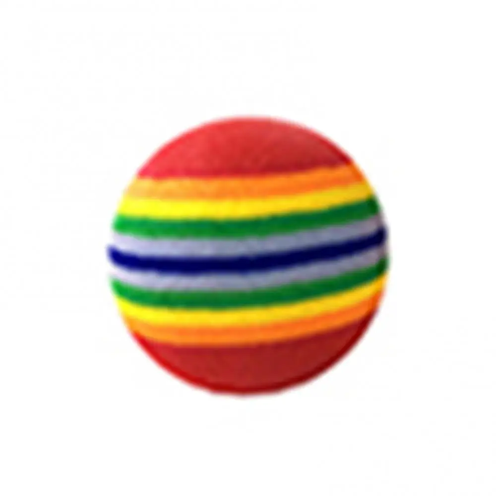 Multicolored Funny Pet Dog Puppy Cat Rainbow Striped Chewing Interactive Ball Teething Toy