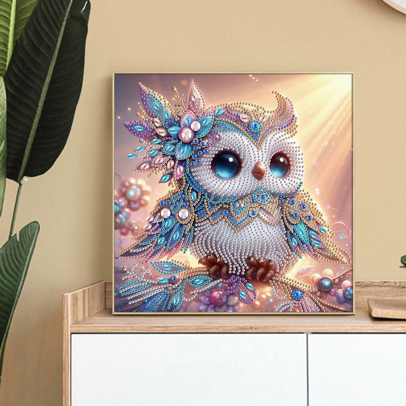 Owl Special Shape Diamond Art Painting Kit for Adult Beginner,Crystal Diamond Special Shape Kit for Home Wall Decoration Gift view 5