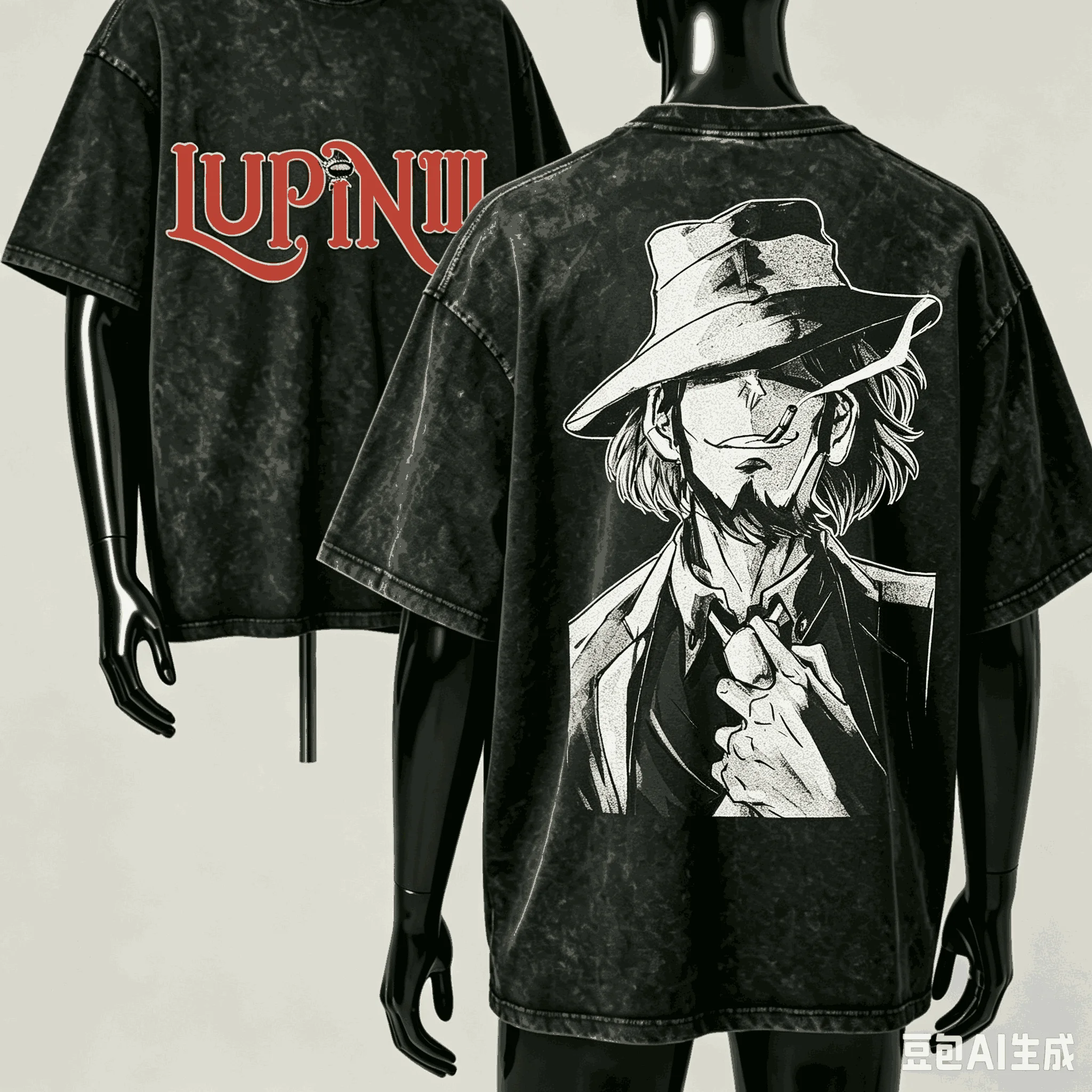 Lupin the Third Washed T-shirt Anime Lover Harajuku New Model Oversized Vintage Loose Streetwear Classic Unisex high quality tee