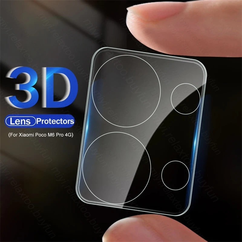 1-3PCS 3D Curved 9H Tempered Glass Camera Lens Protective Case For Xiaomi Poco M6 Pro 4G Lenses Cap Poko Little M 6 Pro M6Pro 4G