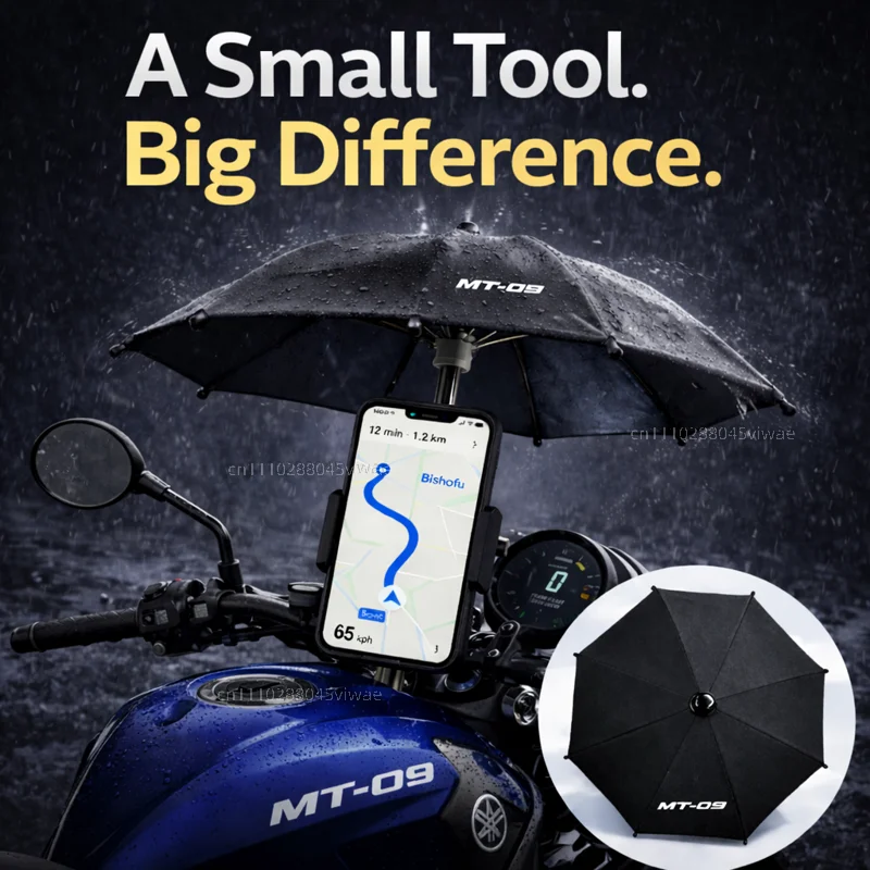 For YAMAHA MT-09 Motorcycle Phone Umbrella Holder Waterproof Sunshade Anti Glare Rainproof Handlebar GPS Mount