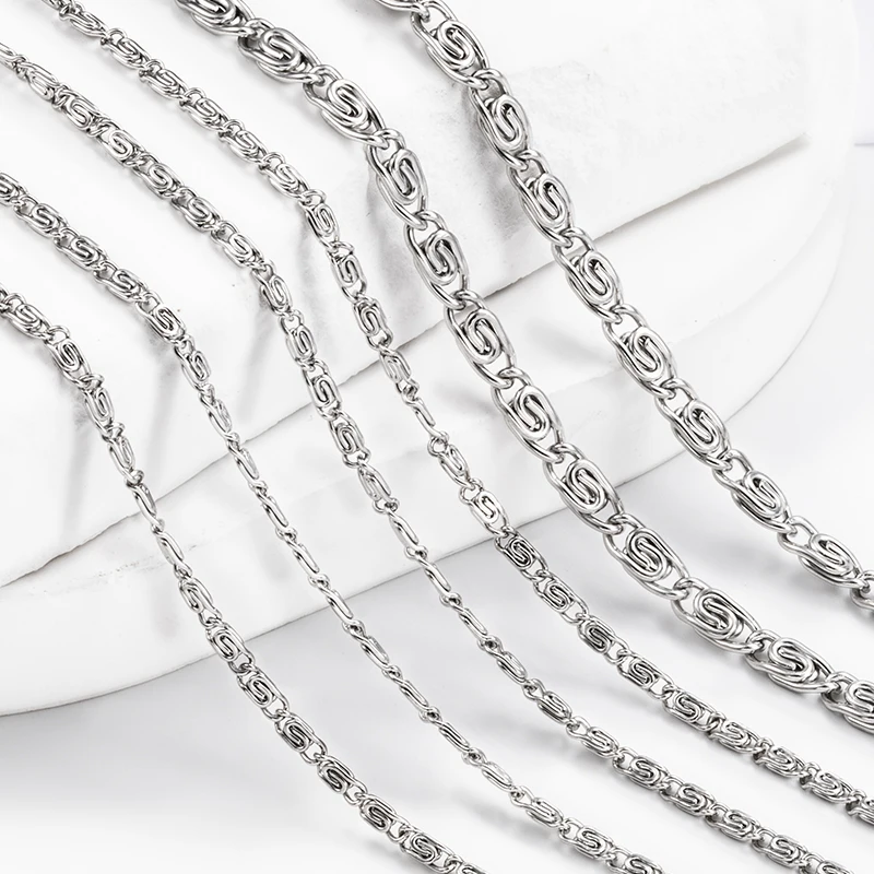 

Wholesale Stainless Steel Thick Wanzi Chain Suitable For Punk Hip Hop Necklace Bracelet Handmade Jewelry Making Accessories