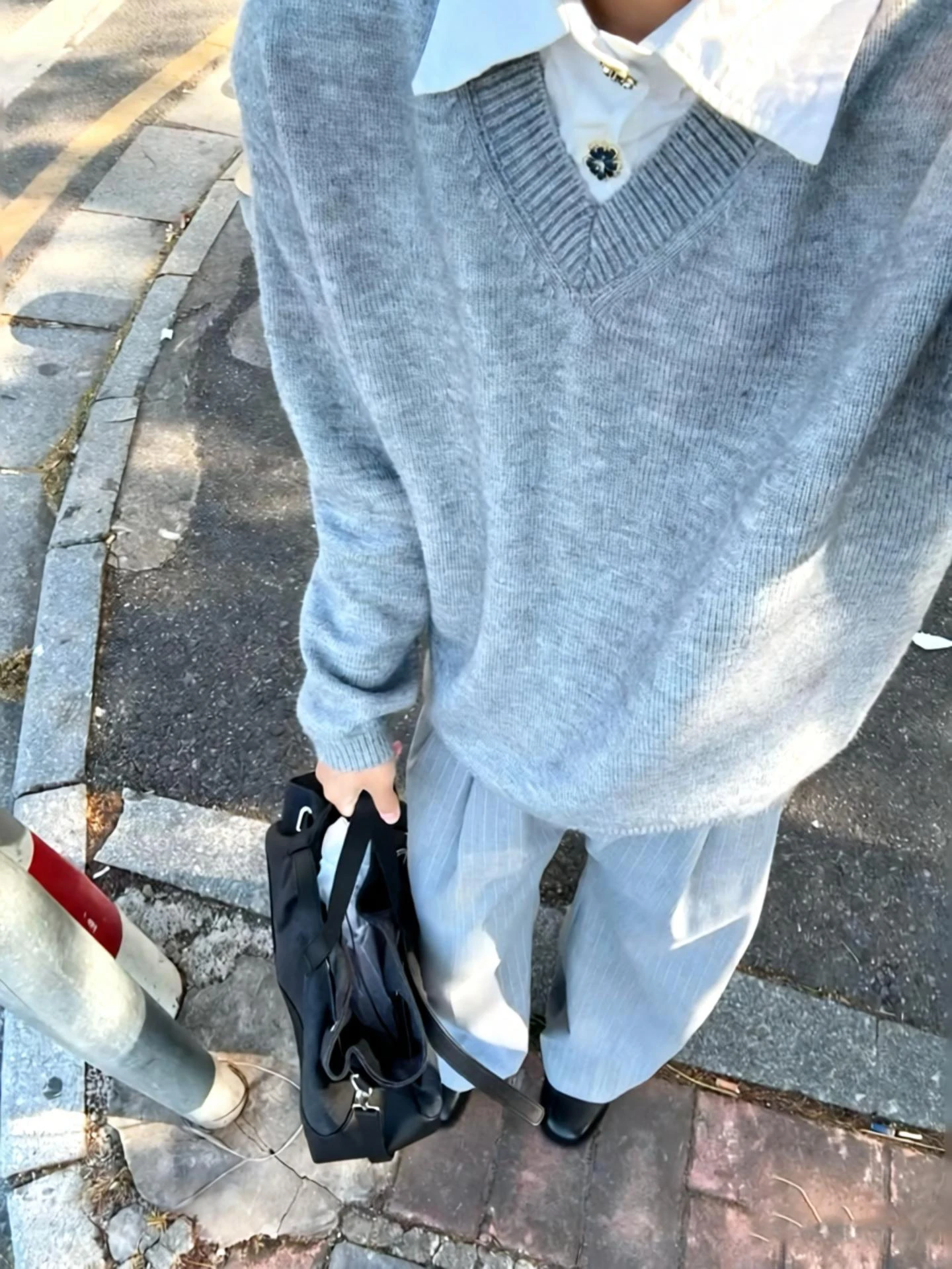 

Высококачественный вязаный свитер для мужчин, зимний, в стиле Old Money, с V-образным вырезом