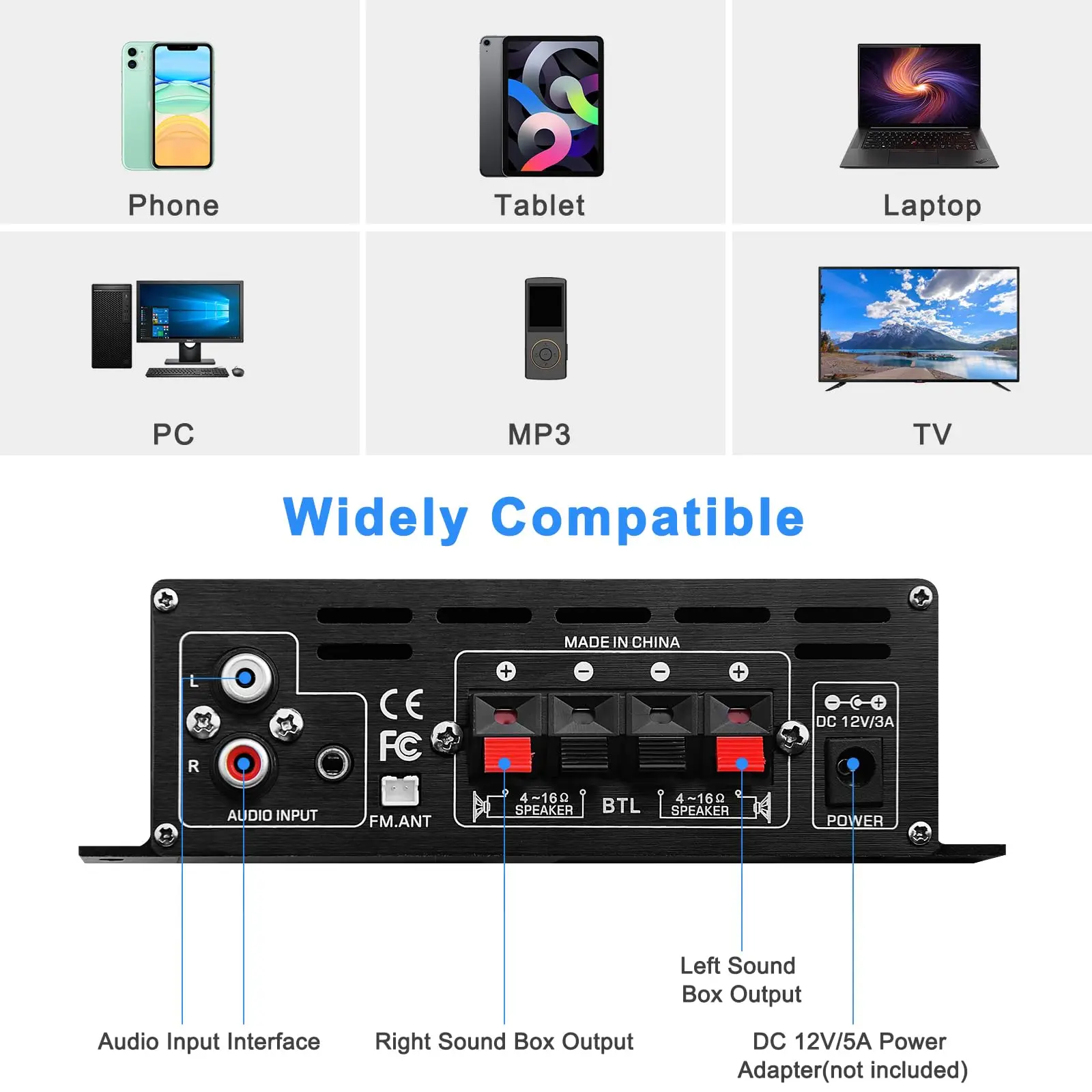 YKDAWN-amplificador de potencia para coche, dispositivo de Audio estéreo, Clase D, sonido de CarHome, AK380/AK370/AK170, 800W, HIFI, 12V